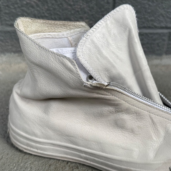 Converse x Guidi Women’s White Leather Zip-Up High-Top Sneakers - Picture 8 of 14